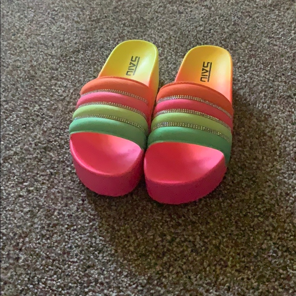 Multicolor Platform Sandals